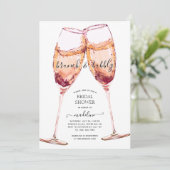 Brunch en Bubbly Champagne Toast Vrijgezellenfeest Kaart (Staand voorkant)