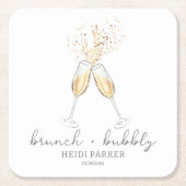 Brunch en Bubbly Champagne Toast Vrijgezellenfeest Kartonnen Onderzetters (Voorkant)