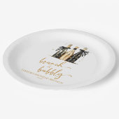 Brunch en Bubbly Champagne Verjaardag Brunch Party Papieren Bordje (Gekanteld)