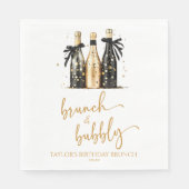 Brunch en Bubbly Champagne Verjaardag Brunch Party Servet (Voorkant)