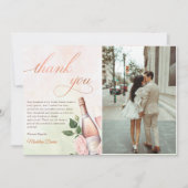 Brunch en Bubbly Champagne Vrijgezellenfeest Foto Bedankkaart (Voorkant)