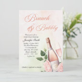 Brunch en Bubbly Champagne vrijgezellenfeest Kaart (Staand voorkant)