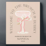 Brunch en Bubbly Champagne Vrijgezellenfeest Welko Fotoplaat<br><div class="desc">Dit prachtige bord is de perfecte manier om uw vrijgezellenfeest gasten te verwelkomen! Bij het plannen van een vrijgezellenfeest kan het kiezen van deze items met ons thema "Brunch and Bubbly" het proces heerlijk moeiteloos maken en tegelijkertijd een verbluffend resultaat garanderen. Het moderne geïllustreerde champagneglas, versierd met delicate witte bloemetjes...</div>