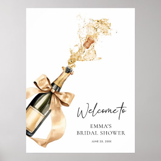 Brunch en Bubbly Champagne Vrijgezellenfeest Welko Poster (Voorkant)