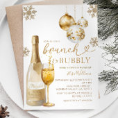 Brunch en Bubbly Champagne Winter Vrijgezellenfees Kaart