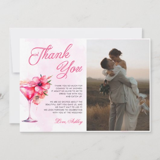 Brunch en Bubbly Champange Vrijgezellenfeest Foto Bedankkaart (Voorkant)