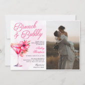 Brunch en Bubbly Champange Vrijgezellenfeest Foto Kaart (Voorkant)