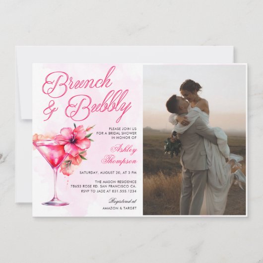 Brunch en Bubbly Champange Vrijgezellenfeest Foto Kaart (Voorkant)