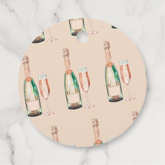 Brunch en Bubbly Elegant Vrijgezellenfeest Bedankjes Labels (Achterkant)