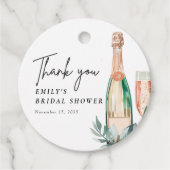 Brunch en Bubbly Elegant Vrijgezellenfeest Bedankjes Labels (Voorkant)