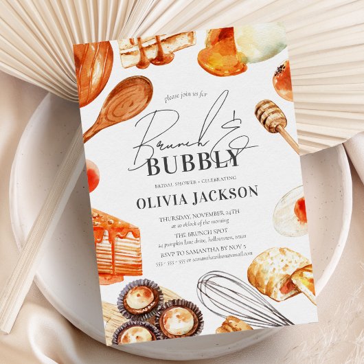 Brunch en Bubbly Elegant Waterverf Vrijgezellenfee Kaart