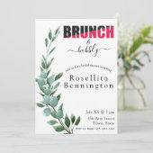 Brunch en Bubbly Eucalyptus Vrijgezellenfeest Kaart (Staand voorkant)