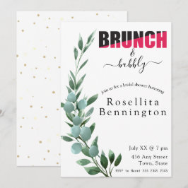 Brunch en Bubbly Eucalyptus Vrijgezellenfeest Kaart