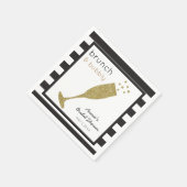 Brunch en Bubbly Faux Gold Glitter & Zwarte Drink Servetten (Hoek)