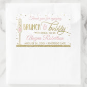 Brunch en Bubbly Flessenwikkel, Faux Glitter Rechthoekige Sticker (Tas)