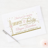 Brunch en Bubbly Flessenwikkel, Faux Glitter Rechthoekige Sticker (Envelop)