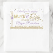 Brunch en Bubbly Flessenwikkel, Faux Glitter Rechthoekige Sticker (Tas)