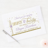 Brunch en Bubbly Flessenwikkel, Faux Glitter Rechthoekige Sticker (Envelop)