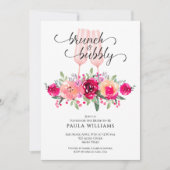 Brunch en Bubbly Floral Vrijgezellenfeest Kaart (Voorkant)