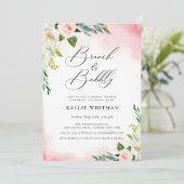 Brunch en Bubbly Floral Vrijgezellenfeest Kaart (Staand voorkant)