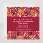 Brunch en Bubbly Floral Vrijgezellenfeest Kaart (Voorkant)