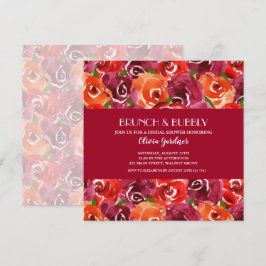 Brunch en Bubbly Floral Vrijgezellenfeest Kaart