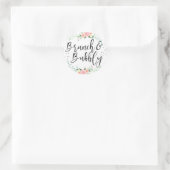 Brunch en Bubbly Floral Vrijgezellenfeest Sticker (Tas)