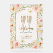 Brunch en Bubbly Floral Vrijgezellenfeest Welkom Acryl Bord (Voorkant)