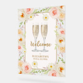 Brunch en Bubbly Floral Vrijgezellenfeest Welkom Acryl Bord (Hoek)