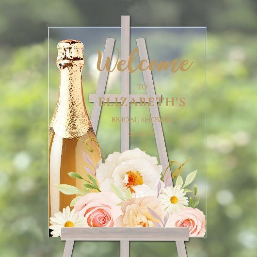 Brunch en Bubbly Floral Vrijgezellenfeest Welkom Acryl Bord