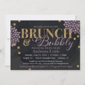 Brunch en Bubbly Glitter Waterverf Douche Uitnodig Kaart (Voorkant)