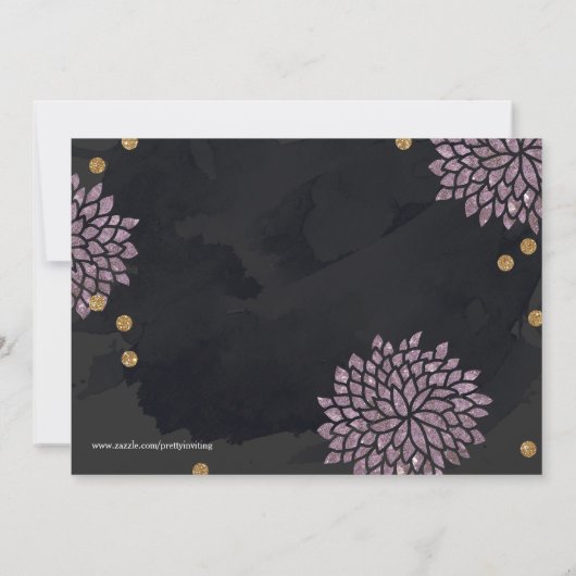 Brunch en Bubbly Glitter Waterverf Douche Uitnodig Kaart (Achterkant)