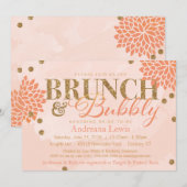 Brunch en Bubbly Glitter Waterverf Douche Uitnodig Kaart (Voorkant / Achterkant)
