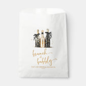 Brunch en Bubbly Gold Champagne Vrijgezellenfeest Bedankzakje (Voorkant)