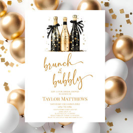 Brunch en Bubbly Gold Champagne Vrijgezellenfeest Kaart