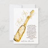 Brunch en Bubbly Gold Elegant Vrijgezellenfeest Bedankkaart (Voorkant)