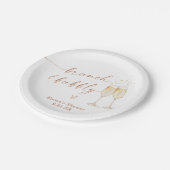 Brunch en Bubbly Gold Vrijgezellenfeest Papieren Bordje (Gekanteld)