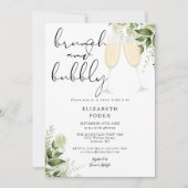 Brunch en Bubbly Greenery Vrijgezellenfeest Kaart (Voorkant)