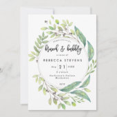 brunch en bubbly greenery vrijgezellenfeest kaart (Voorkant)