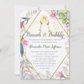 Brunch en Bubbly Groene Roze Lelie Vrijgezellenfee Kaart (Voorkant)