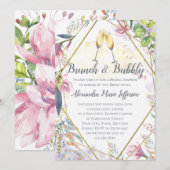 Brunch en Bubbly Groene Roze Lelie Vrijgezellenfee Kaart (Voorkant / Achterkant)