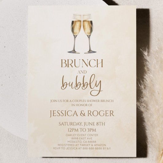 Brunch en Bubbly Koppels Bruiloft Douche Brunch Kaart