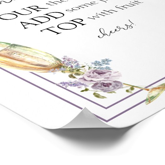 Brunch en Bubbly Lavendel en Lila Vrijgezellenfees Poster (Hoek)