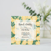 Brunch en Bubbly Lemons Vrijgezellenfeest Kaart (Staand voorkant)