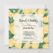 Brunch en Bubbly Lemons Vrijgezellenfeest Kaart (Voorkant)