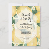 Brunch en Bubbly Lemons Vrijgezellenfeest Kaart (Voorkant)