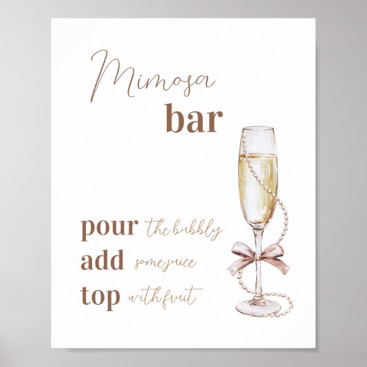 Brunch en Bubbly Mimosa Bar Sign 8x10 Poster (Voorkant)