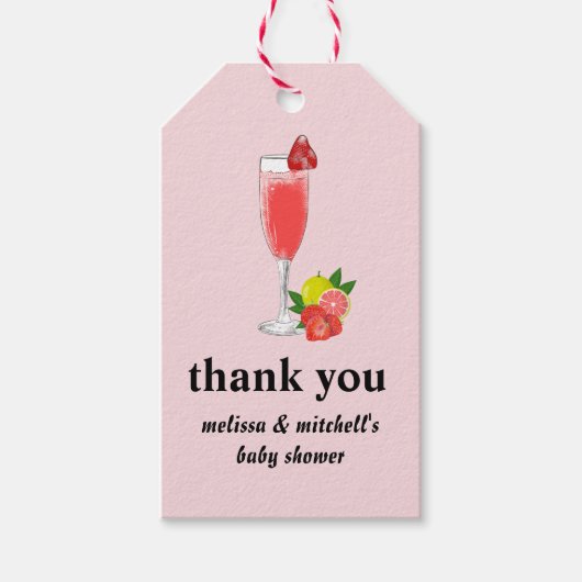 Brunch en bubbly mimosa champagne dank u cadeaulabel (Voorkant)