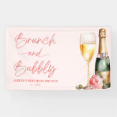 Brunch en Bubbly Mimosa Champagne Verjaardagsbrunc Spandoek (Horizontaal)