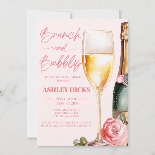 Brunch en Bubbly Mimosa Champagne Vrijgezellenfees Kaart (Voorkant)